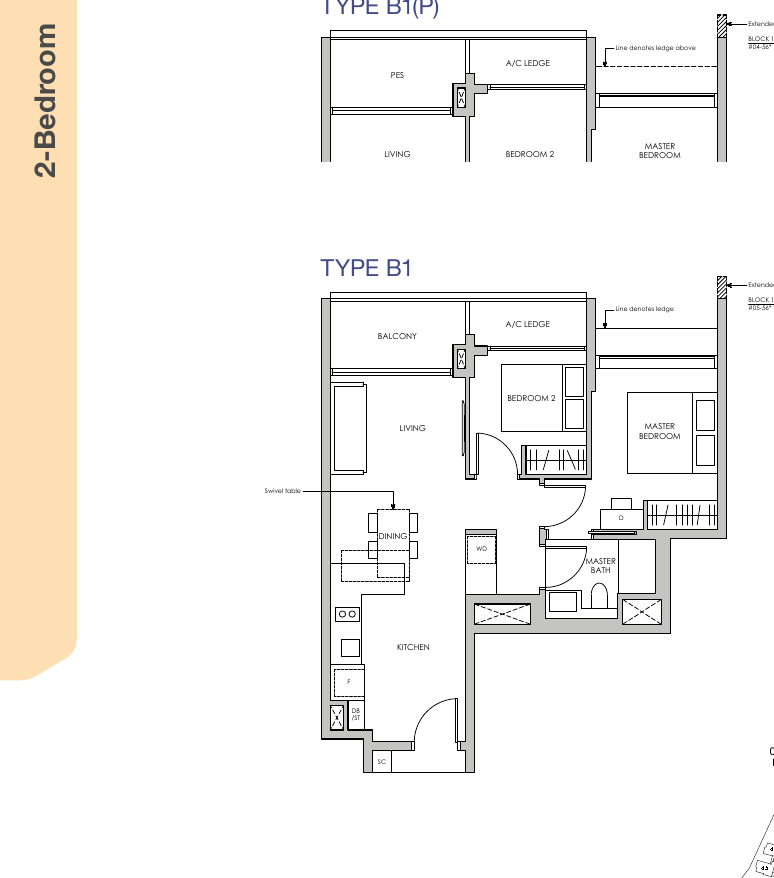 2-Bedroom · Type B1 · 710 – 721 sqft