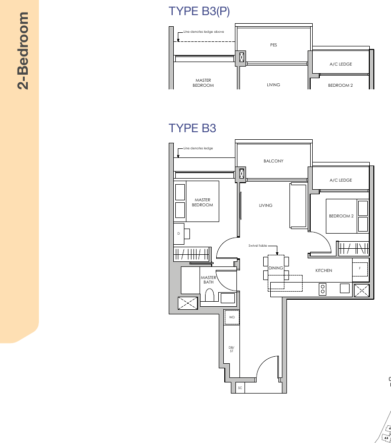 2-Bedroom · Type B3 · 710 – 721 sqft